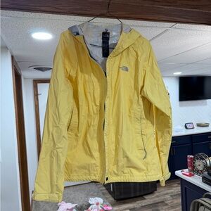The North Face Yellow Hooded Rain Jacket